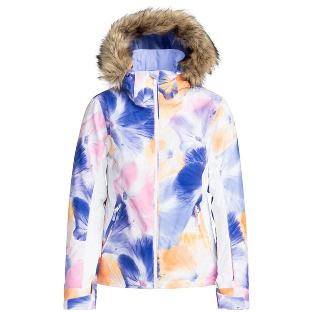 roxy jet ski snow jacket-color-bright white pansy pansy