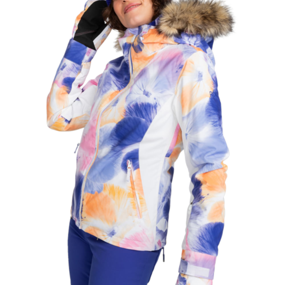 roxy jet ski snow jacket-color-bright white pansy pansy