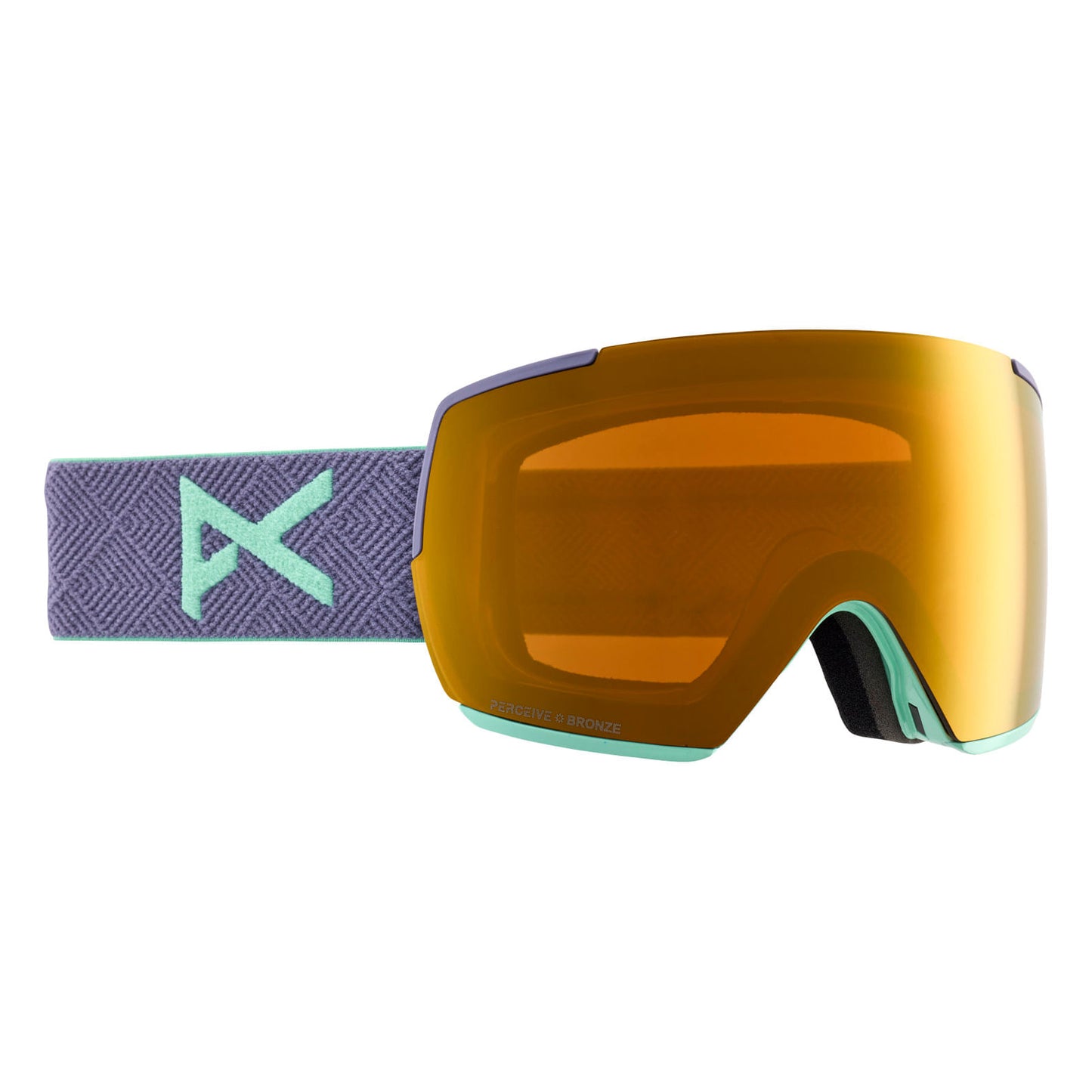 anon m5 goggles-color-frame: purple, lens: perceive sunny bronze (17% / s3), spare lens: perceive cloudy burst (59% / s1)