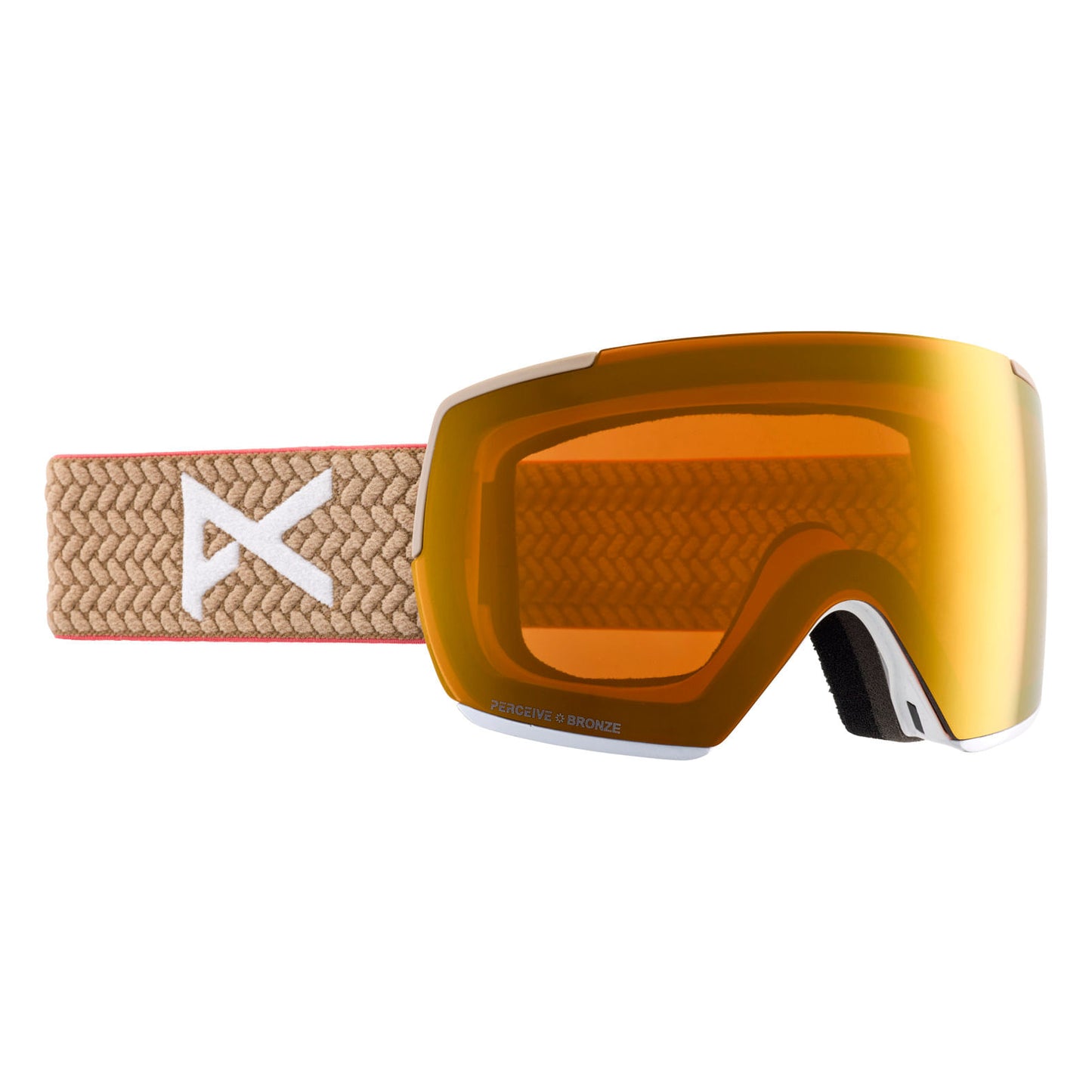 anon m5 goggles-color-frame: summit taupe, lens: perceive sunny bronze (17% / s3), spare lens: perceive cloudy burst (59% / s1)