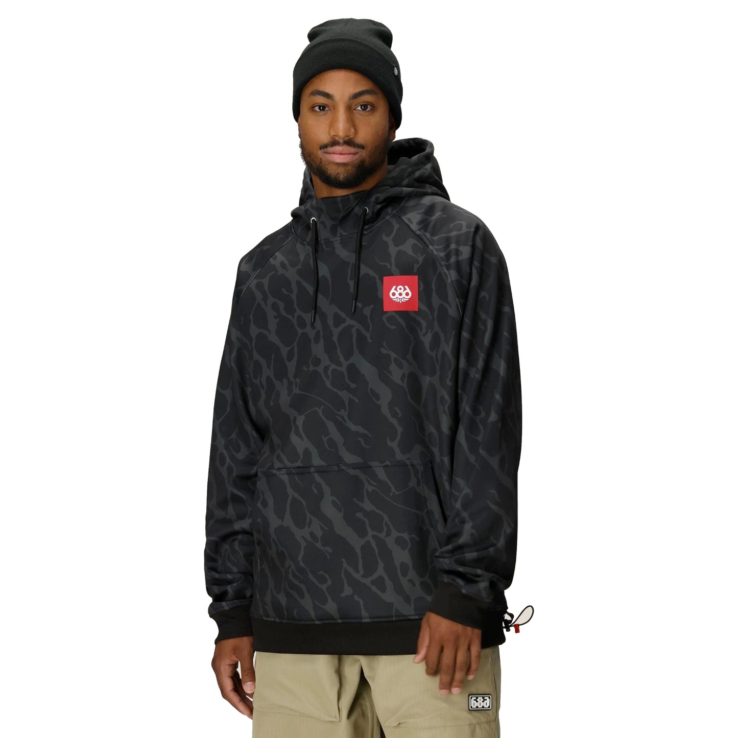 686 bonded fleece pullover hoodie-color-black fracture print