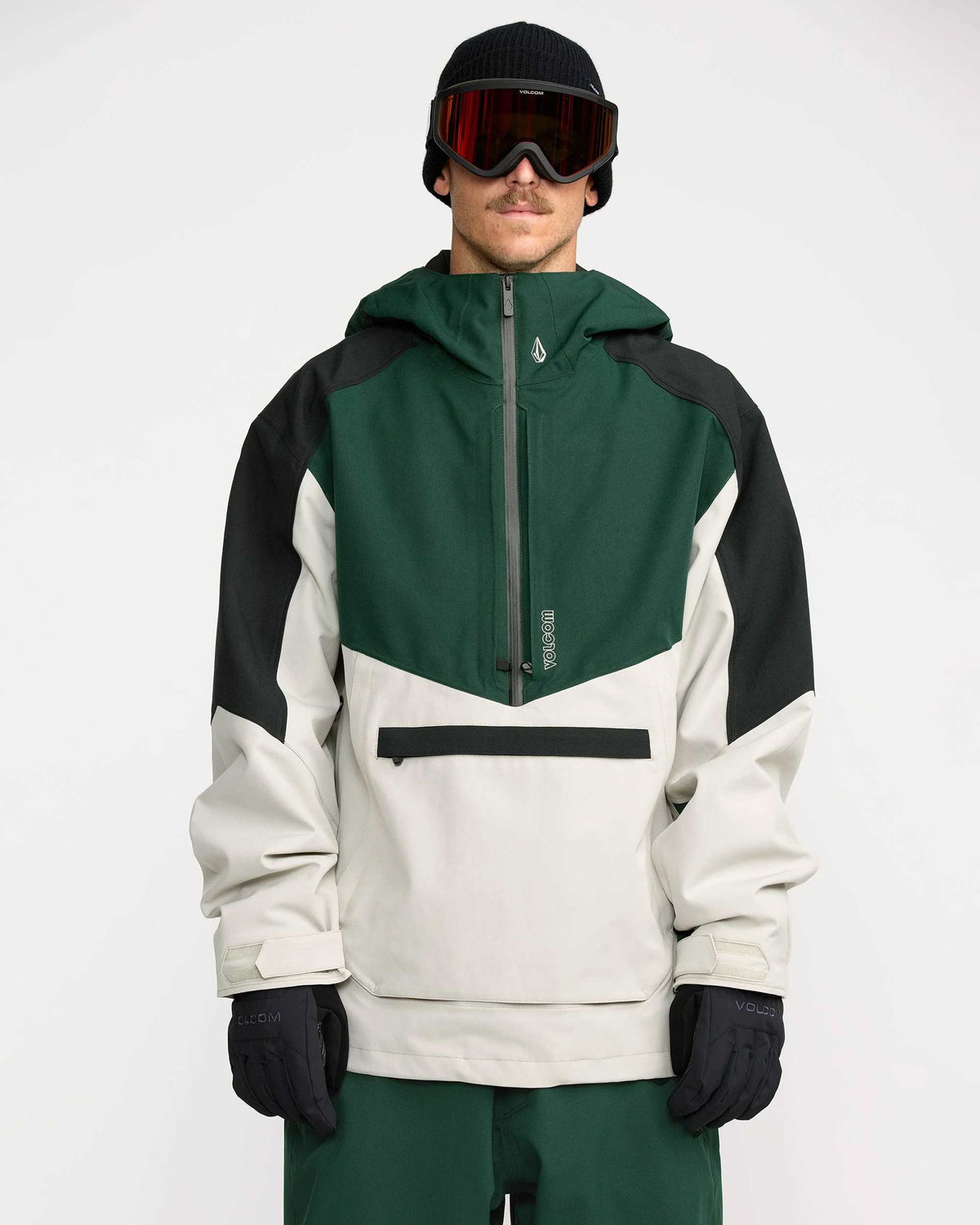 volcom brighton pullover jacket-color-stone