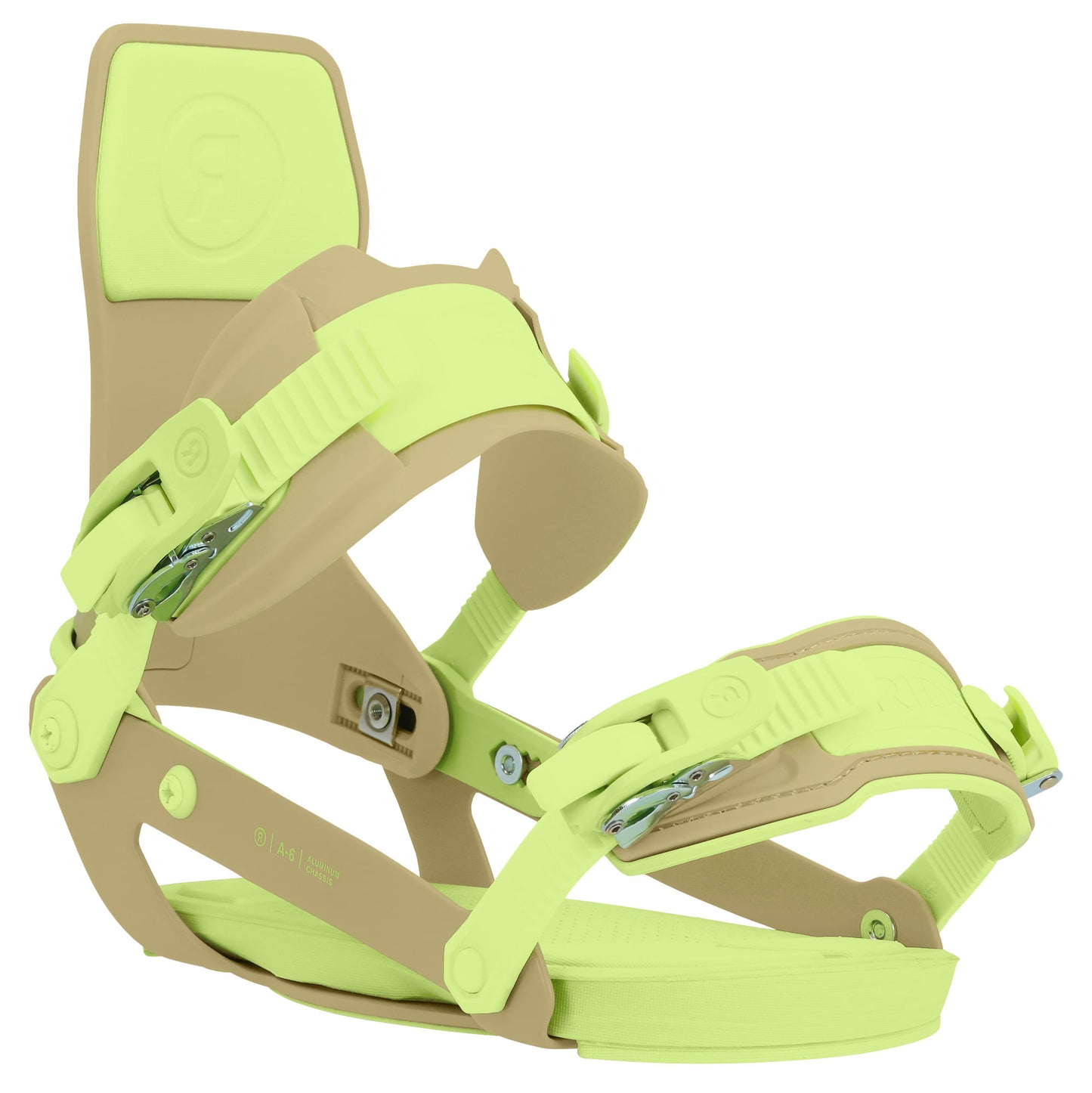 ride a-6 snowboard bindings 2024-color-olive/lime