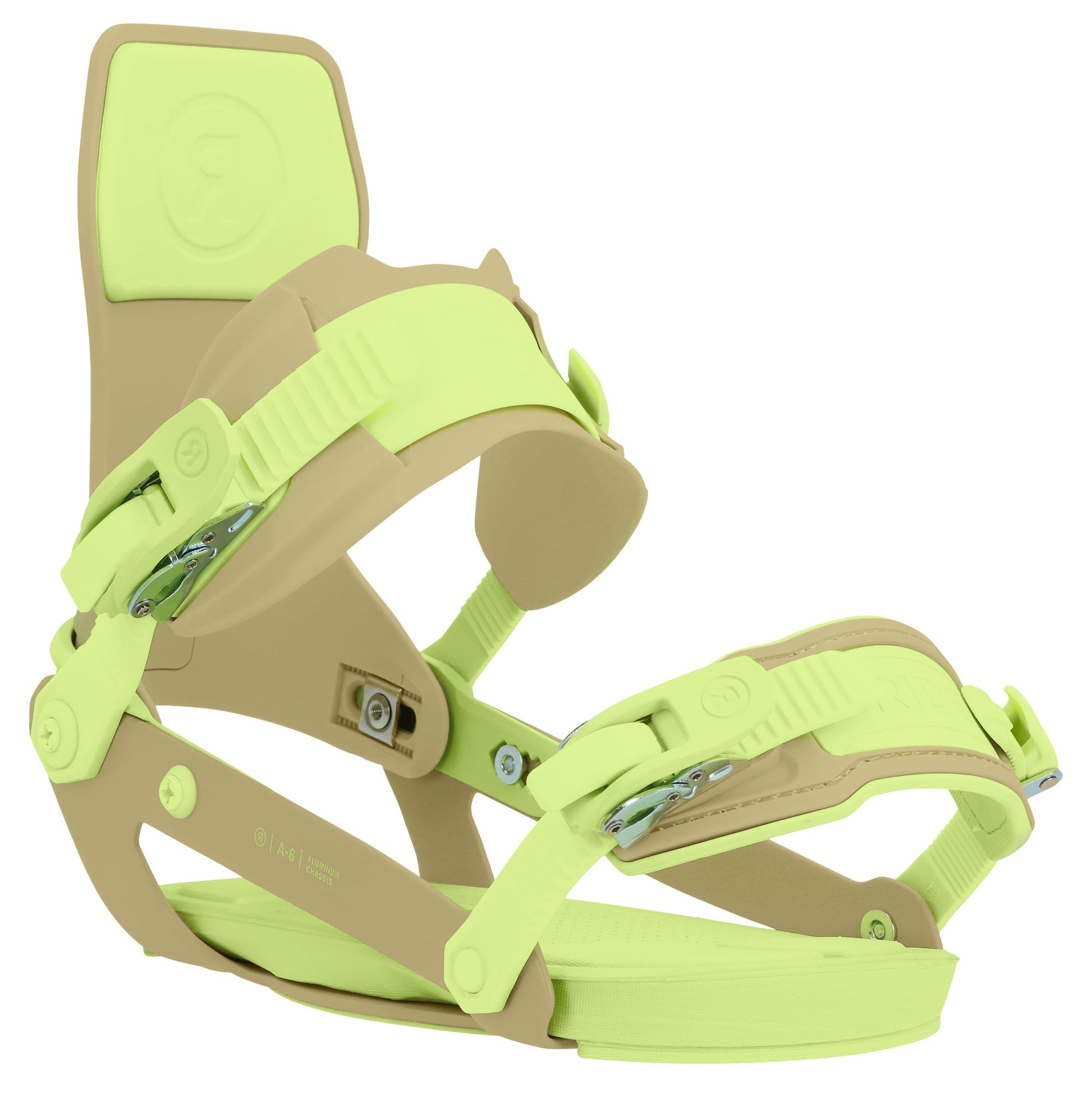 ride a-6 snowboard bindings 2024-color-olive/lime