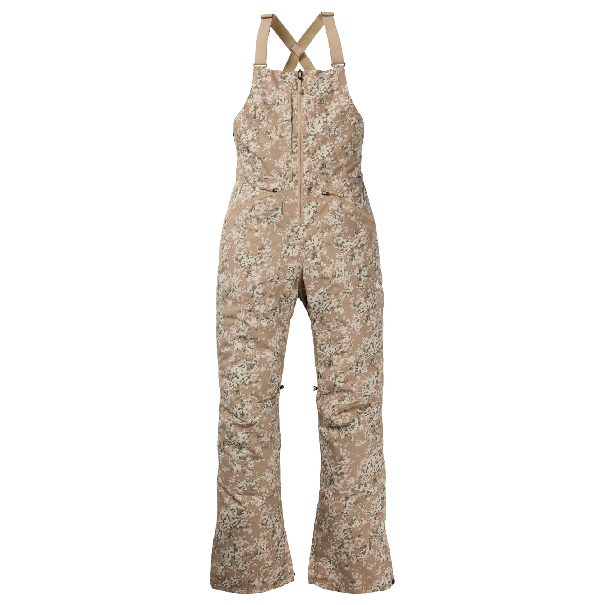 burton women's reserve stretch bib pants-color-snowfall camo
