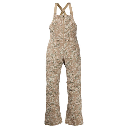 burton women's reserve stretch bib pants-color-snowfall camo