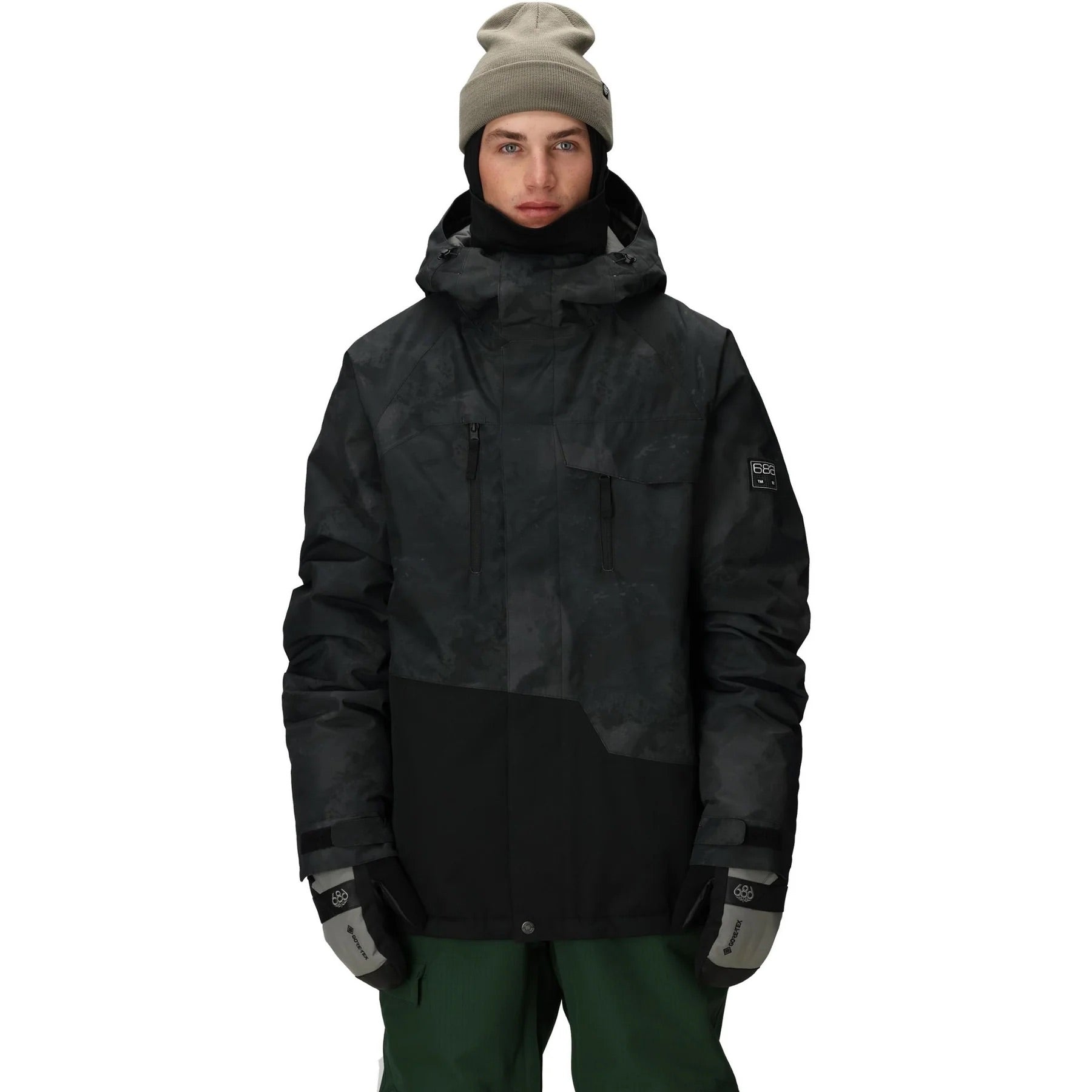 686 geo insulated men’s jacket-color-black hemisphere