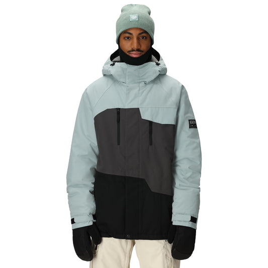 686 geo insulated men’s jacket-color-dusty marine colorblock