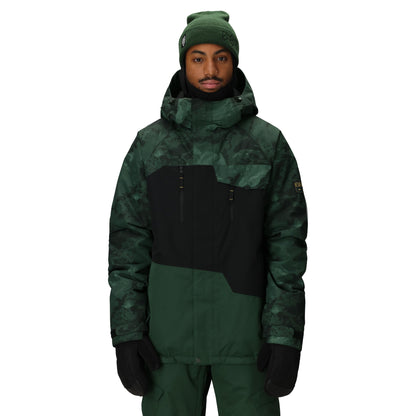 686 geo insulated men’s jacket-color-moss green colorblock