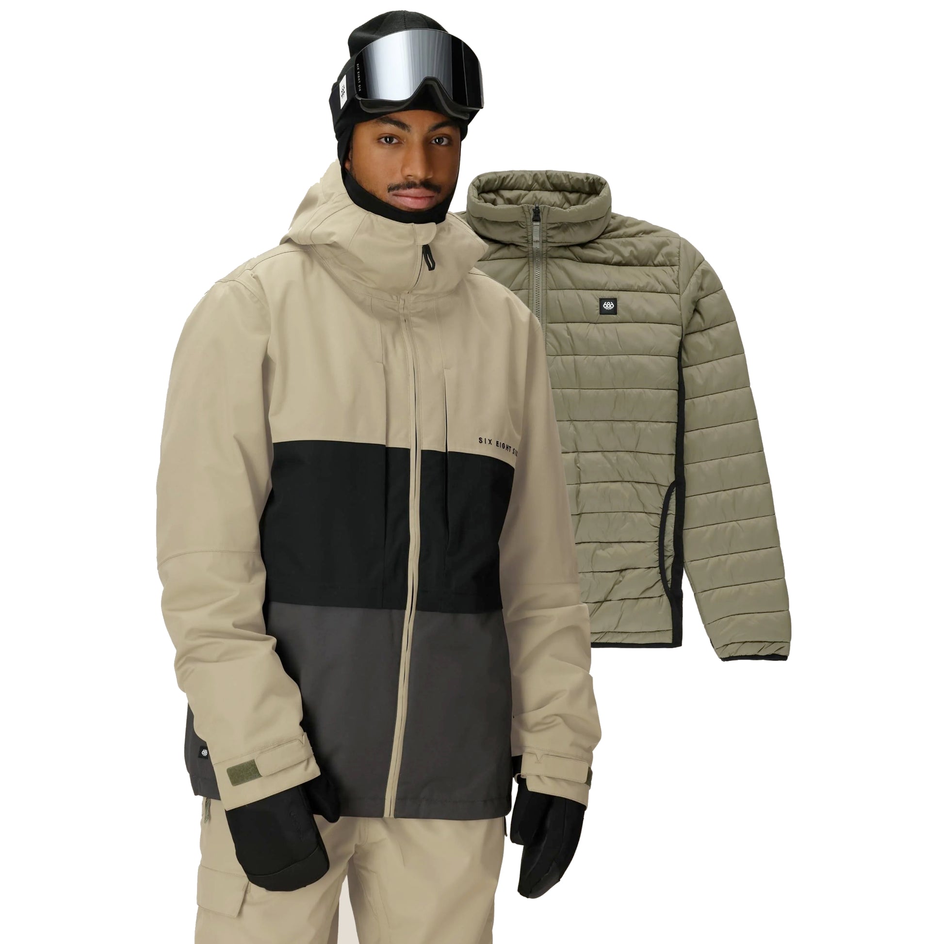 686 smarty 3-in-1 form men’s jacket-color-sage colorblock