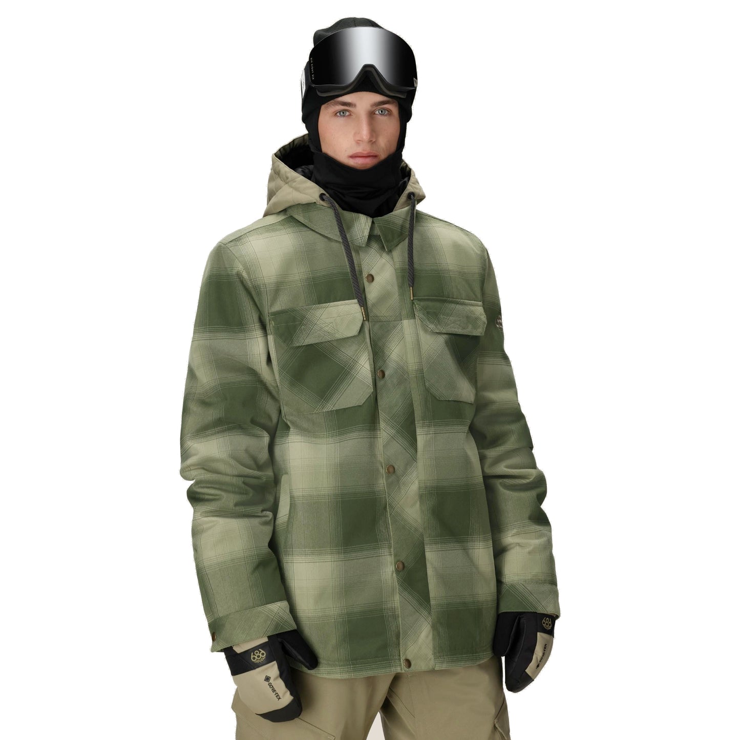 686 woodland insulated men’s jacket-color-sage plaid