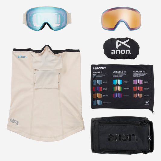 anon m4s goggles (toric) + bonus lens + mfi mask-color-oat/perceive variable blue