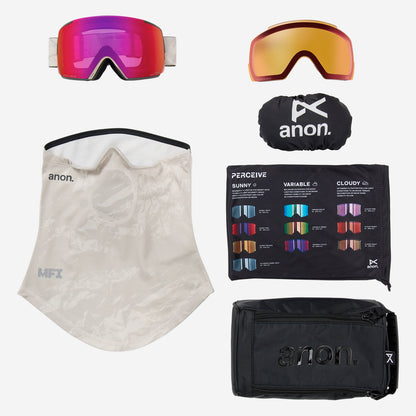 anon m5 goggles with bonus lens and mfi mask-color-sediment/perceive sunny red