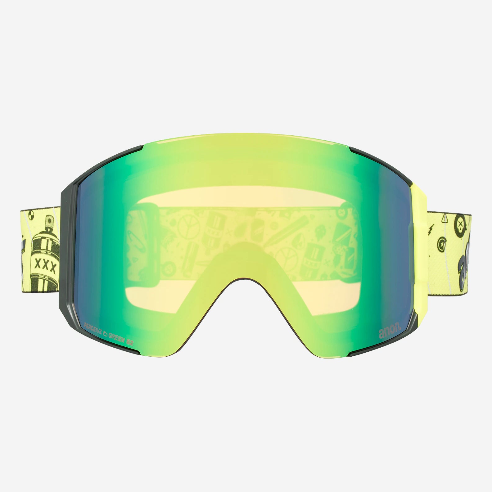 anon sync goggles + bonus lens + mfi mask-color-whirlwind/perceive variable green