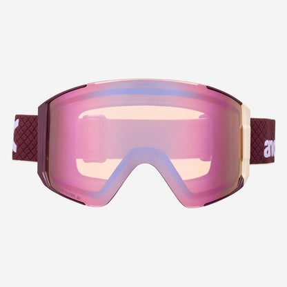 anon sync goggles + bonus lens + mfi mask-color-deep cherry/perceive cloudy pink