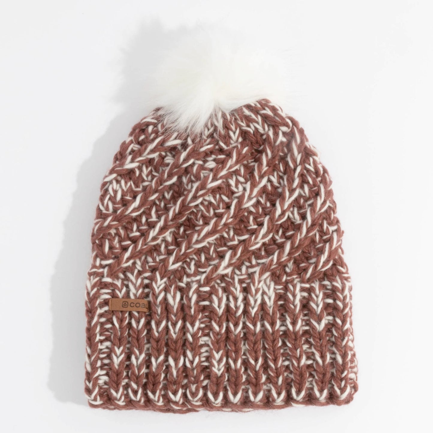 coal maizy knit beanie-color-burgundy speckle
