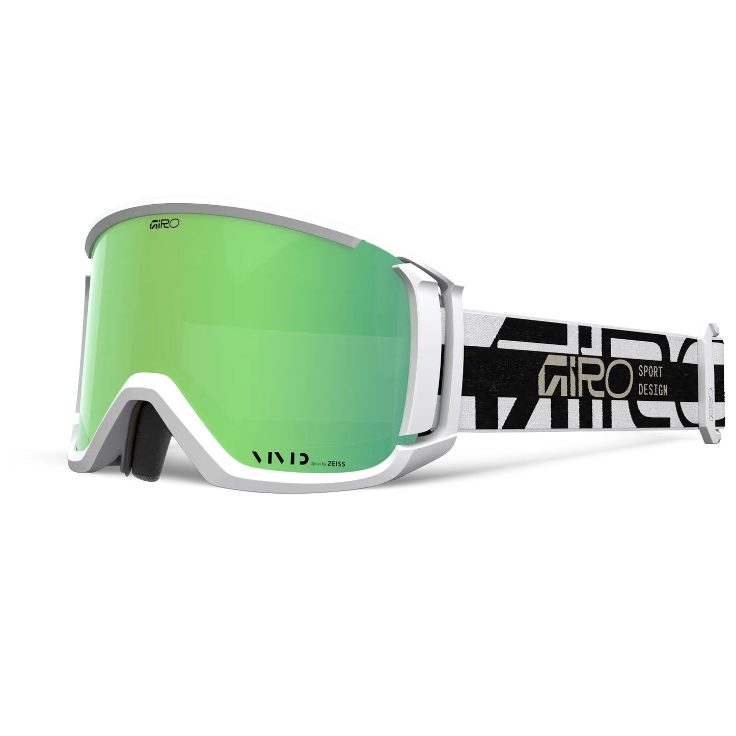 giro revolt goggle-color-black & white burst/ vivid emerald / clear