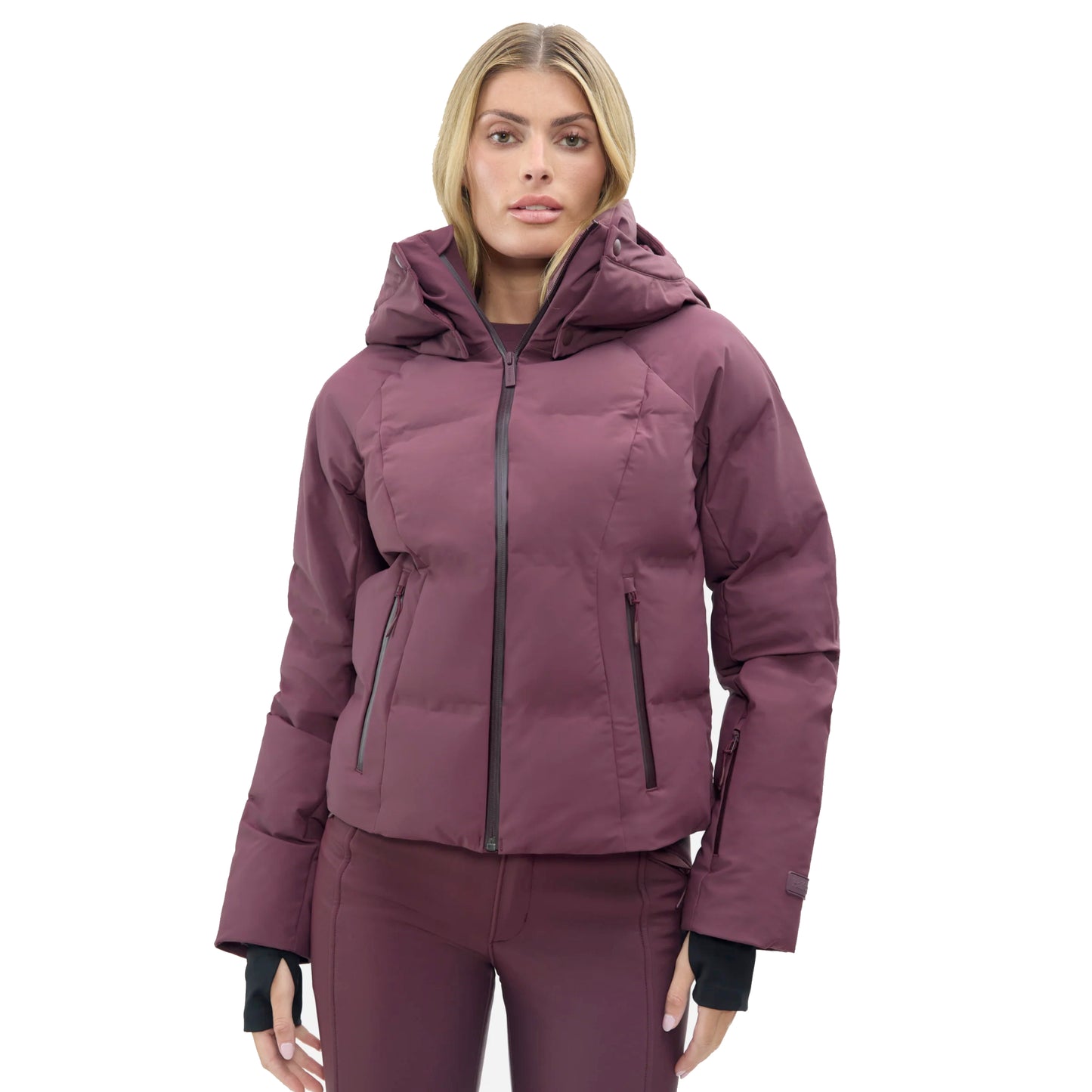 halfdays georgie women’s puffer jacket-color-glazed cherry
