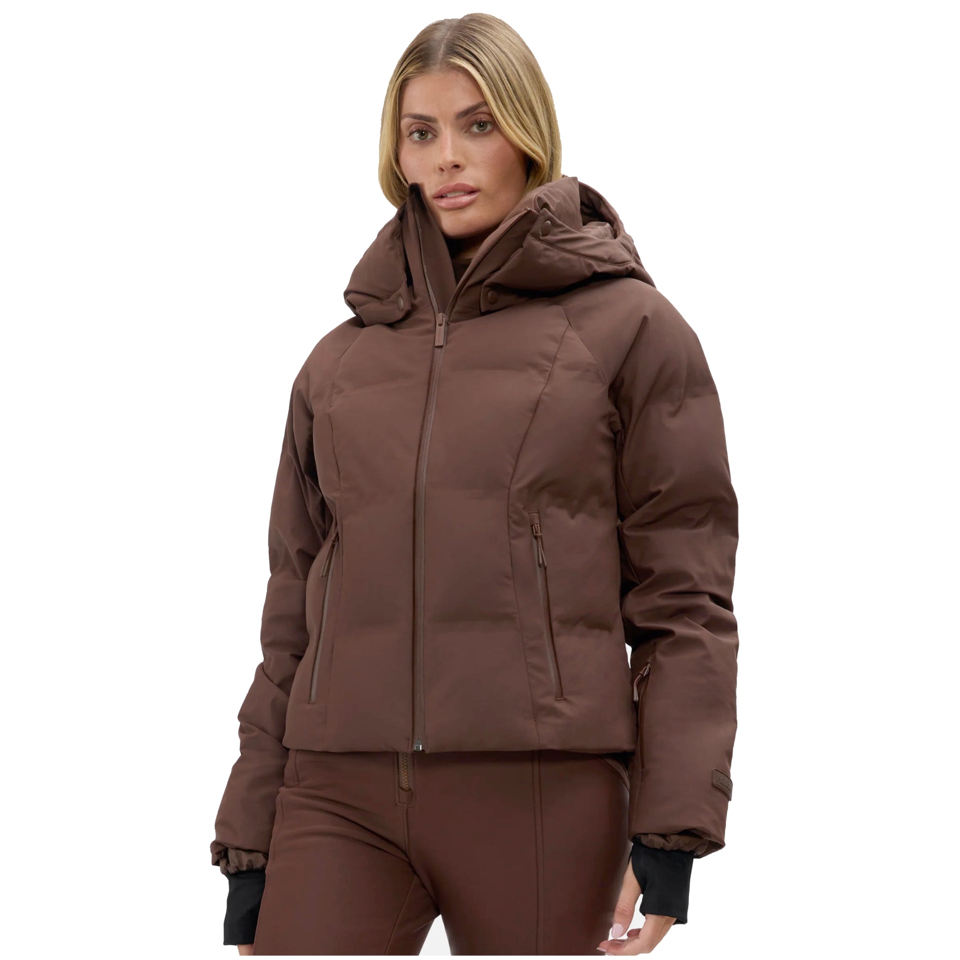 halfdays georgie women’s puffer jacket-color-spiked cocoa