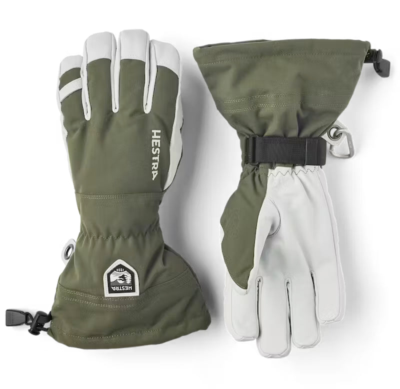 hestra army leather heli ski gloves-color-olive