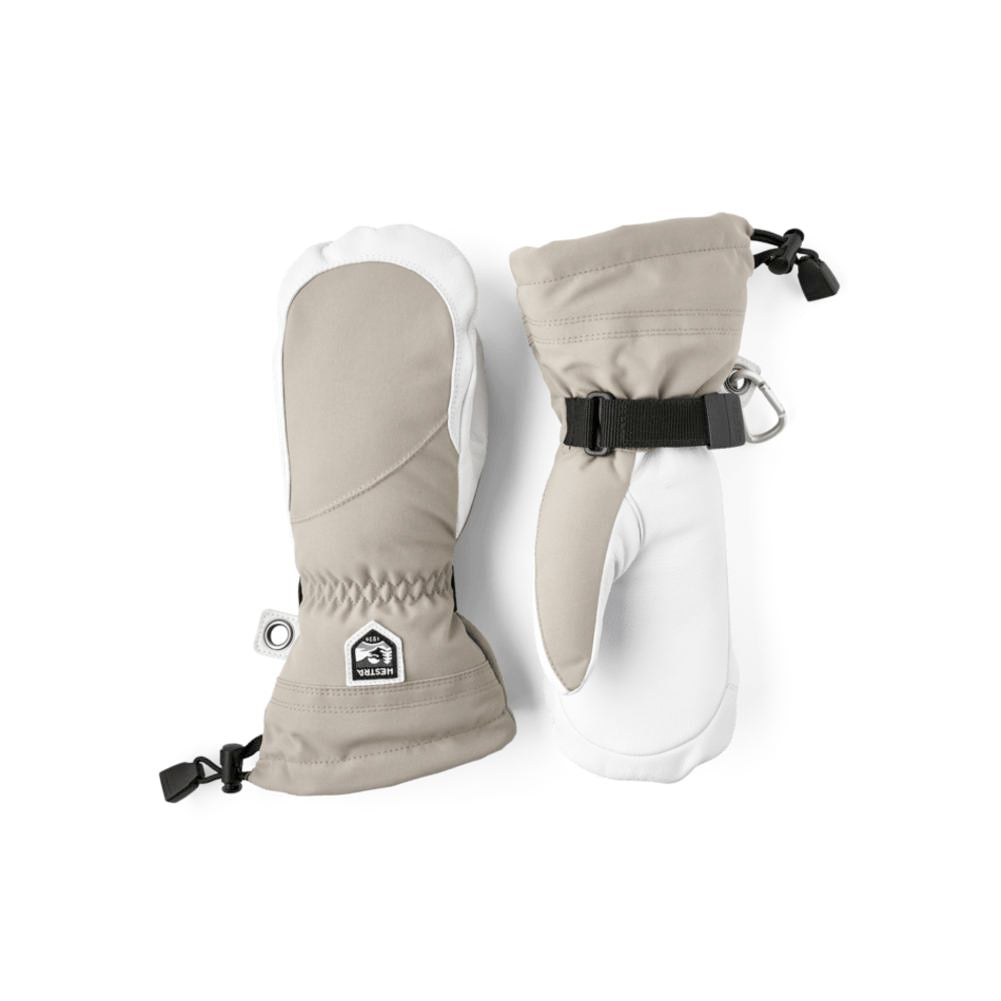 hestra heli ski women’s mitts-color-khaki/off white