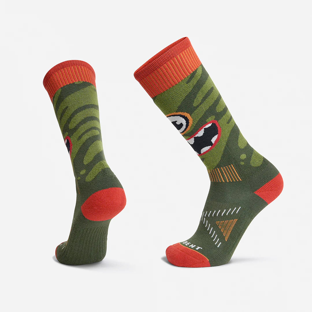 le bent light cushion monster party kids’ snow sock-color-kombu green