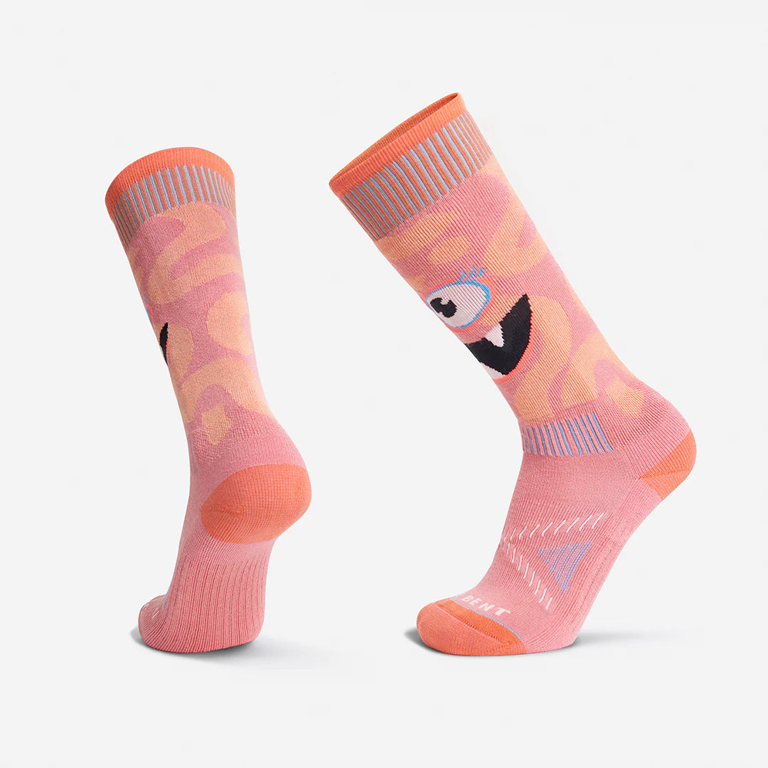 le bent light cushion monster party kids’ snow sock-color-strawberry pink