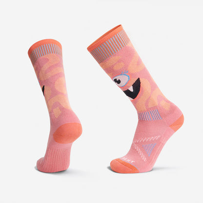 le bent light cushion monster party kids’ snow sock-color-strawberry pink