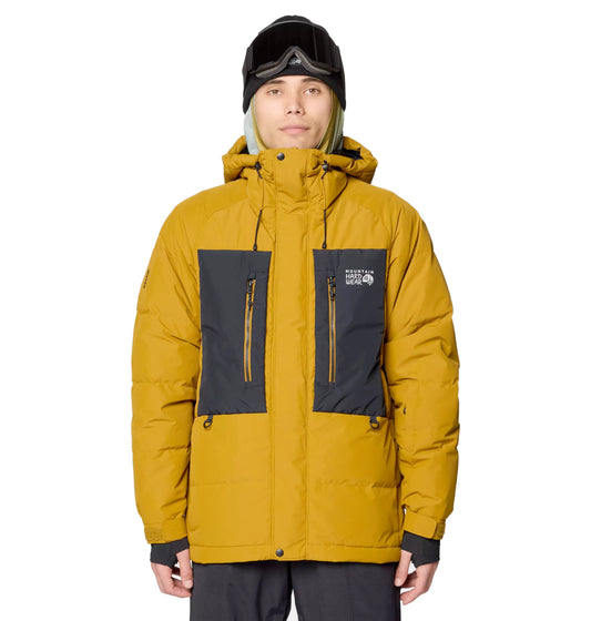 mountain hardwear first tracks men’s down jacket-color-olive gold, bla