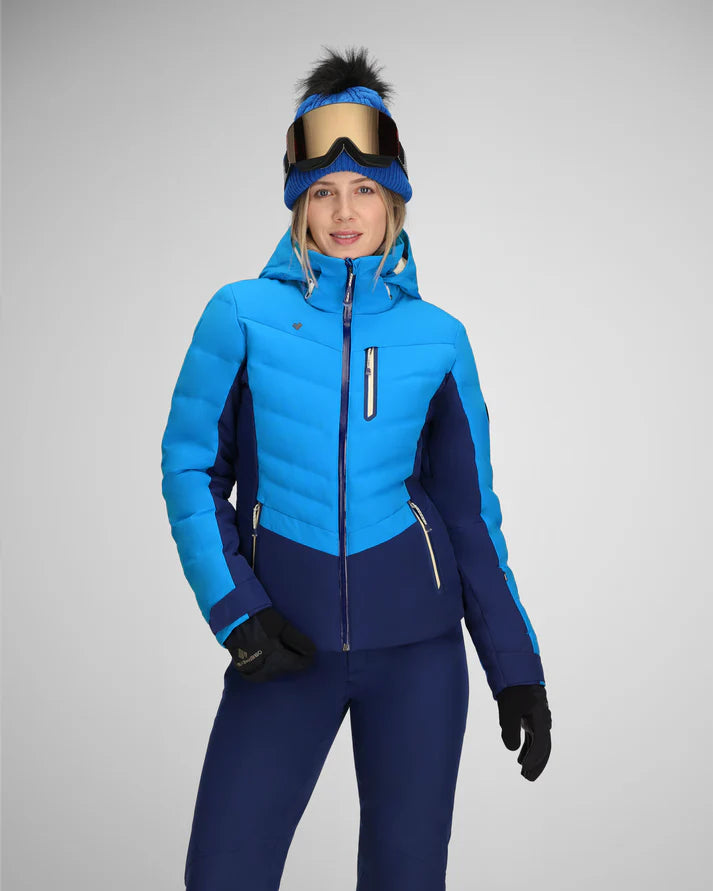 obermeyer cosima women’s down jacket-color-bali blue