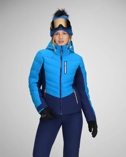 obermeyer cosima women’s down jacket-color-bali blue
