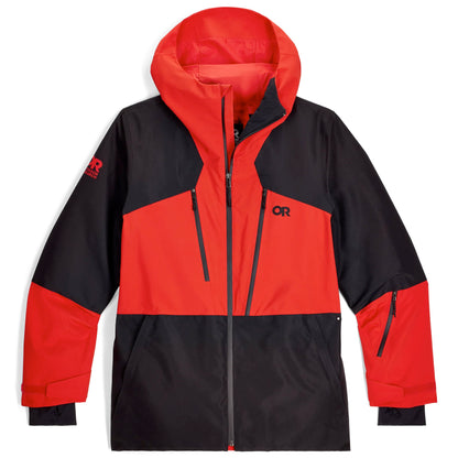 outdoor research powderverse men’s jacket-color-lingonberry/black