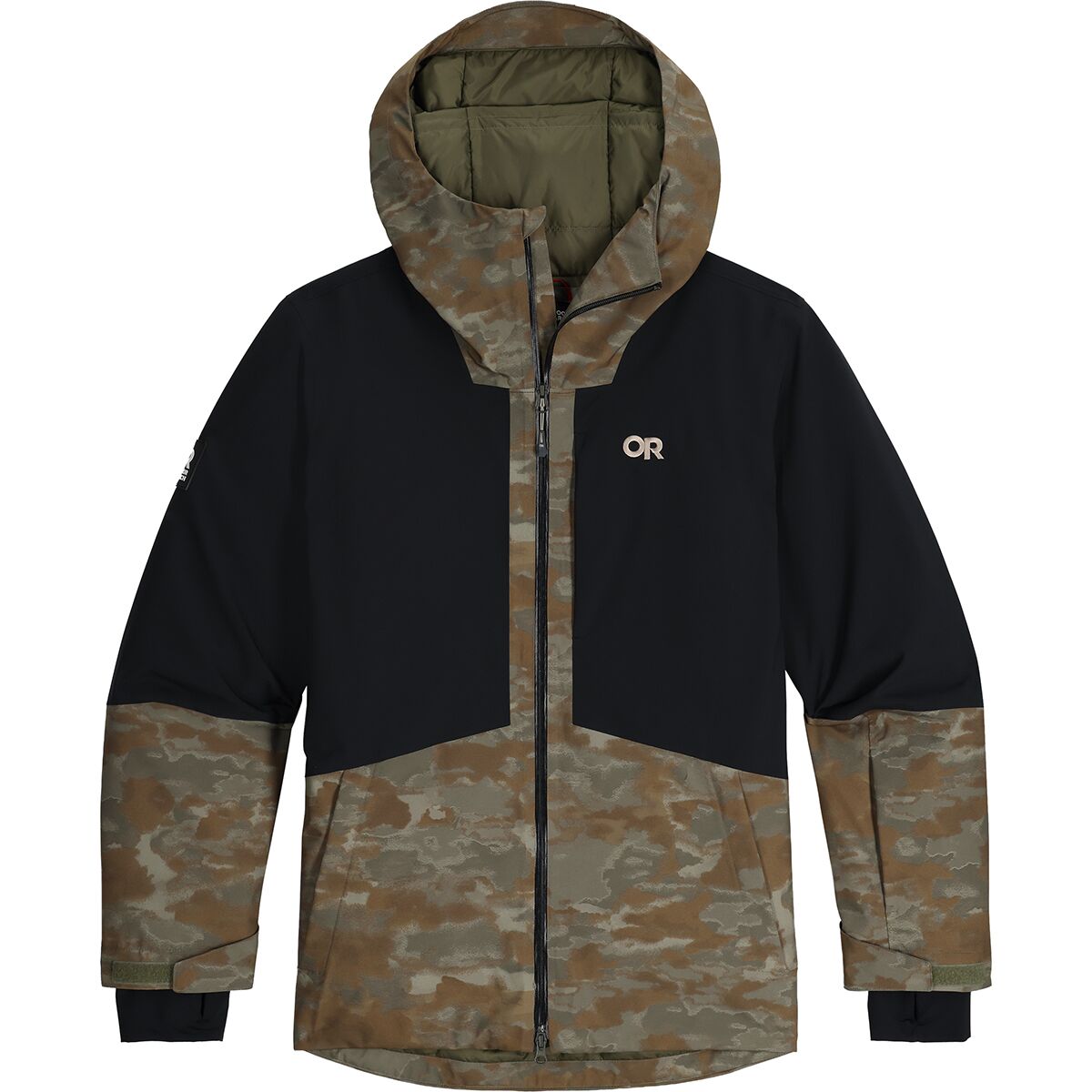 outdoor research snowcrew jacket-color-ranger green camo/black