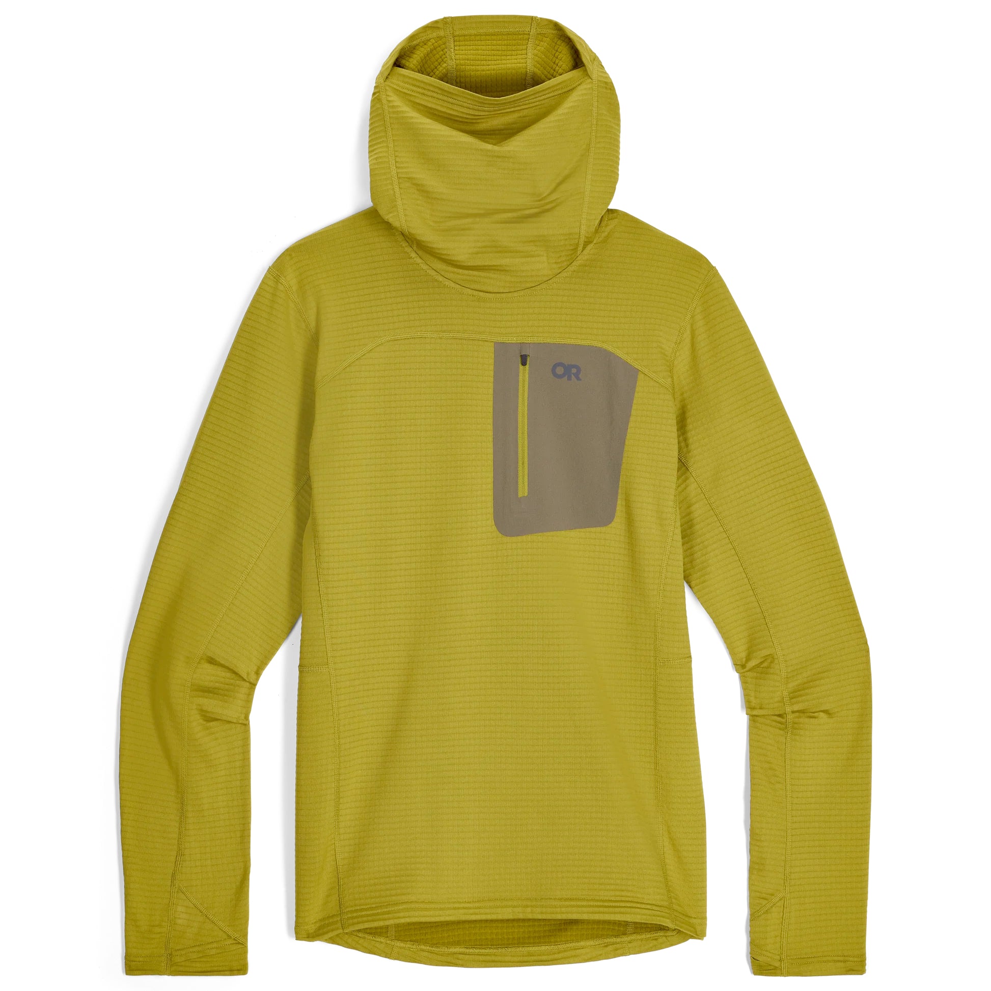 outdoor research vigor grid men’s fleece pullover hoodie-color-rainforest