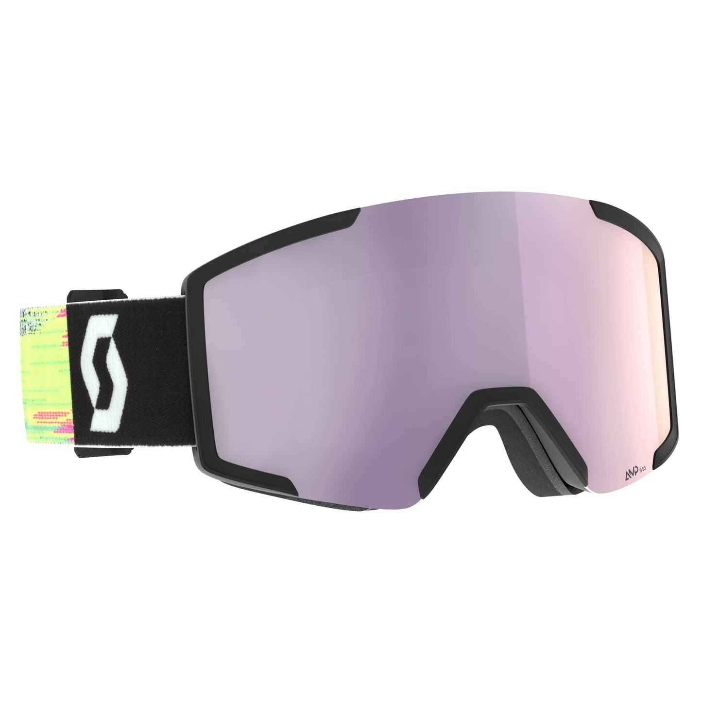 scott shield light sensitive goggles-color-neon yellow-amp lavender chrome s3
