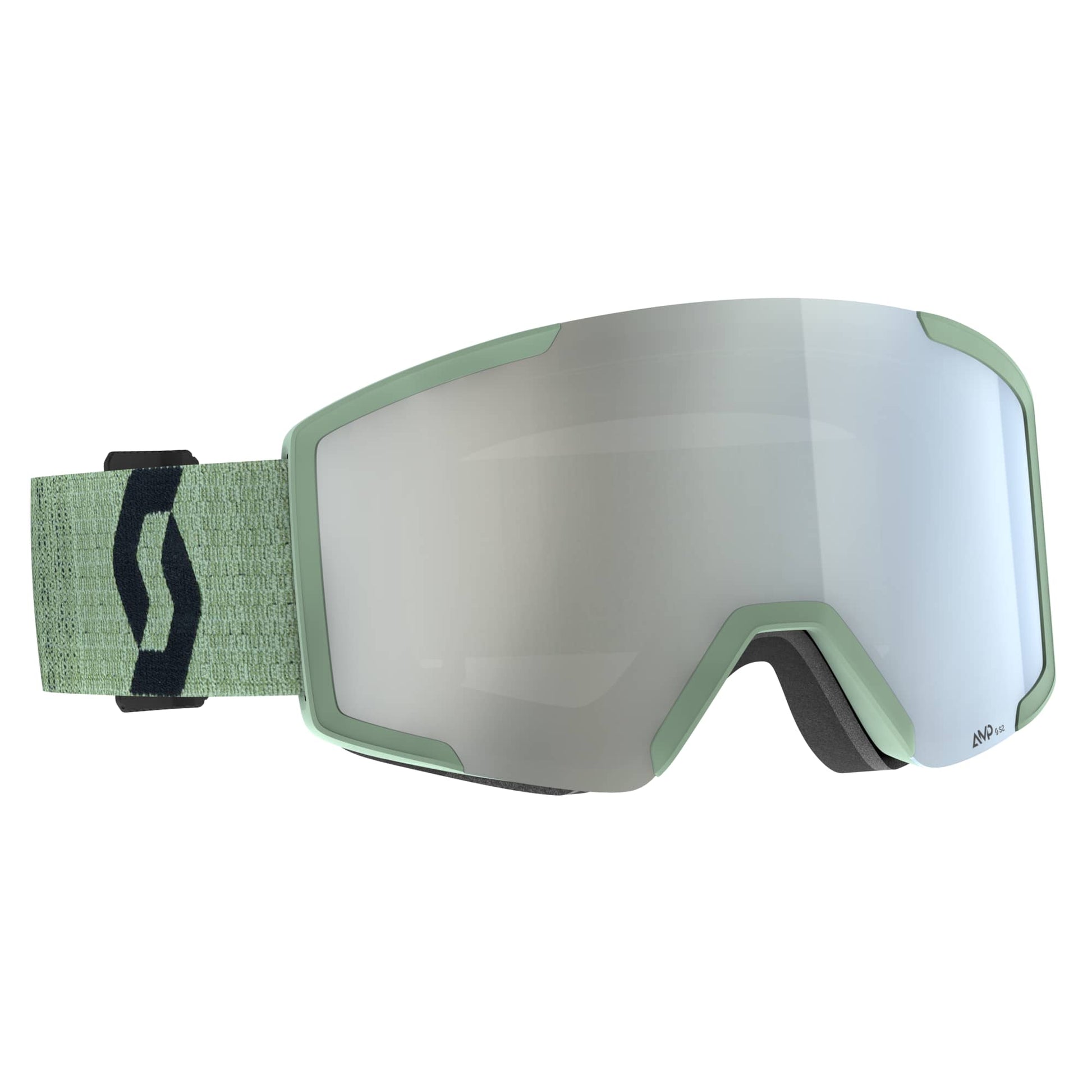 scott shield light sensitive goggles-color-soft green-amp white chrome s2