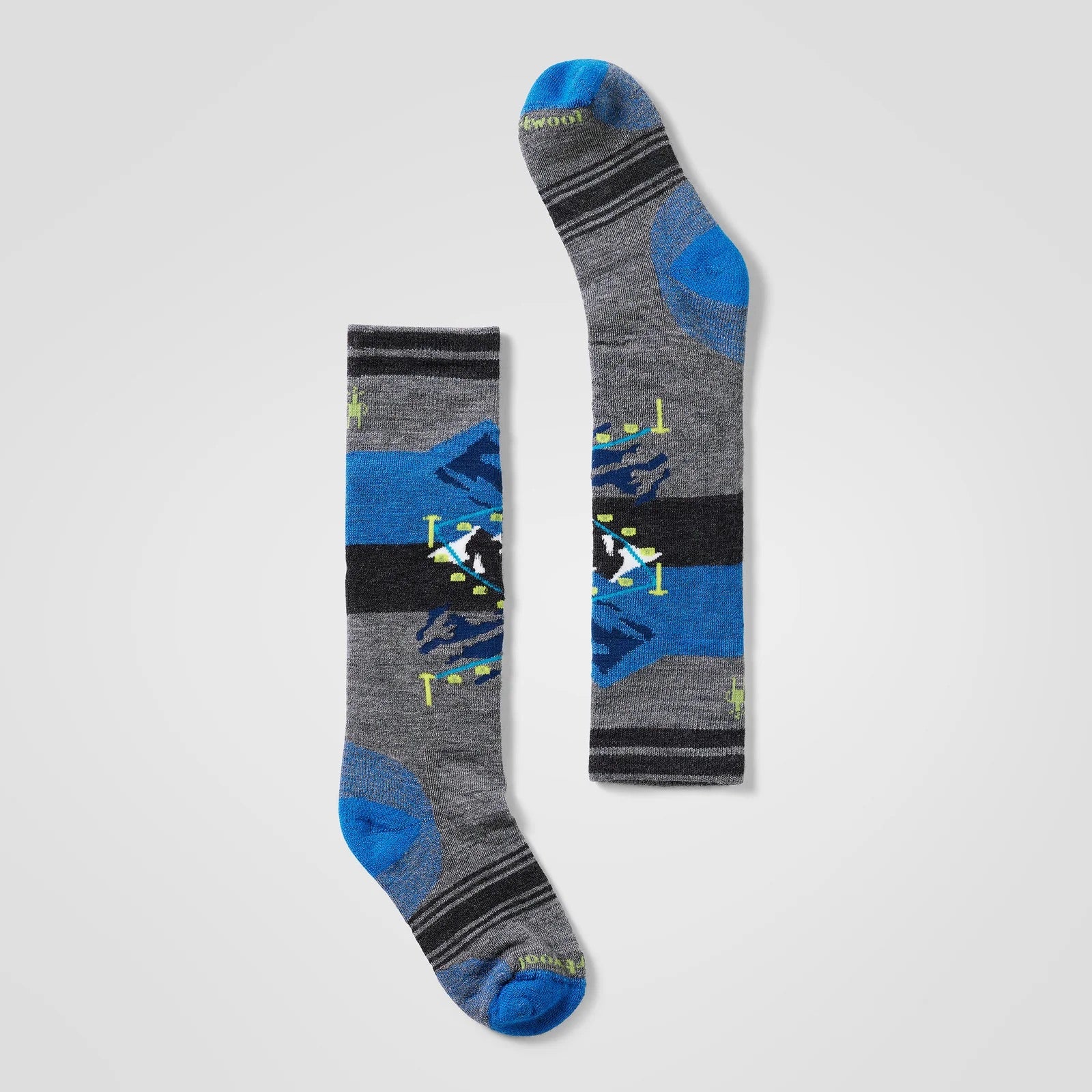 smartwool wintersport full cushion polar bear pattern otc kids’ sock-color-medium gray