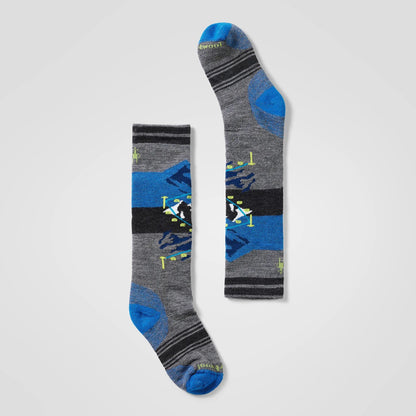 smartwool wintersport full cushion polar bear pattern otc kids’ sock-color-medium gray
