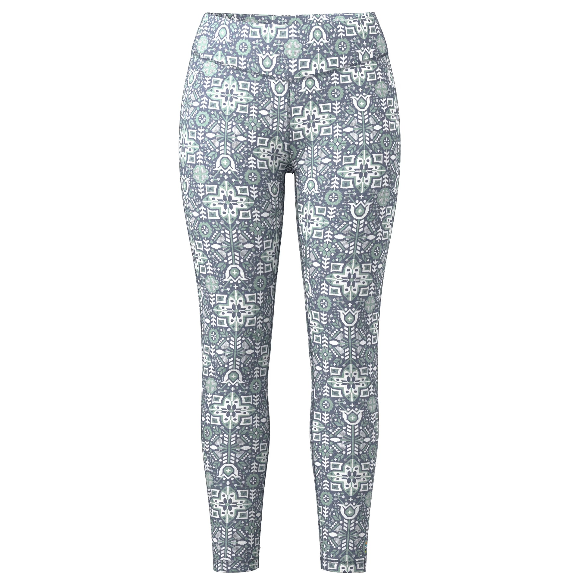 smartwool women's classic thermal merino base layer pant-color-nightfall deco floral
