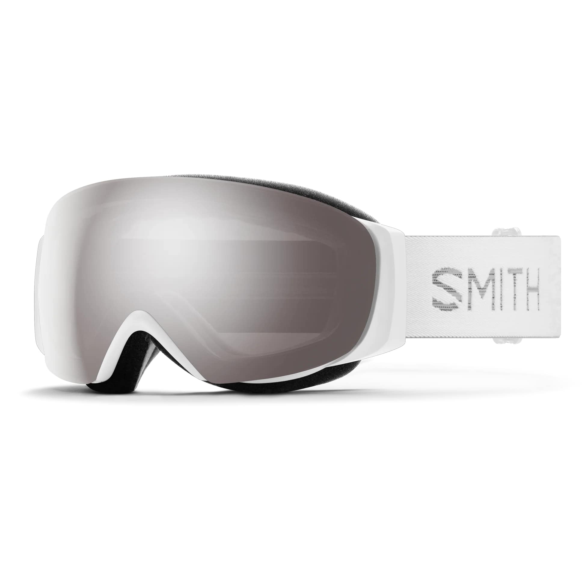 smith i​/o mag s goggles-color-white chunky knit | chromapop sun platinum mirror