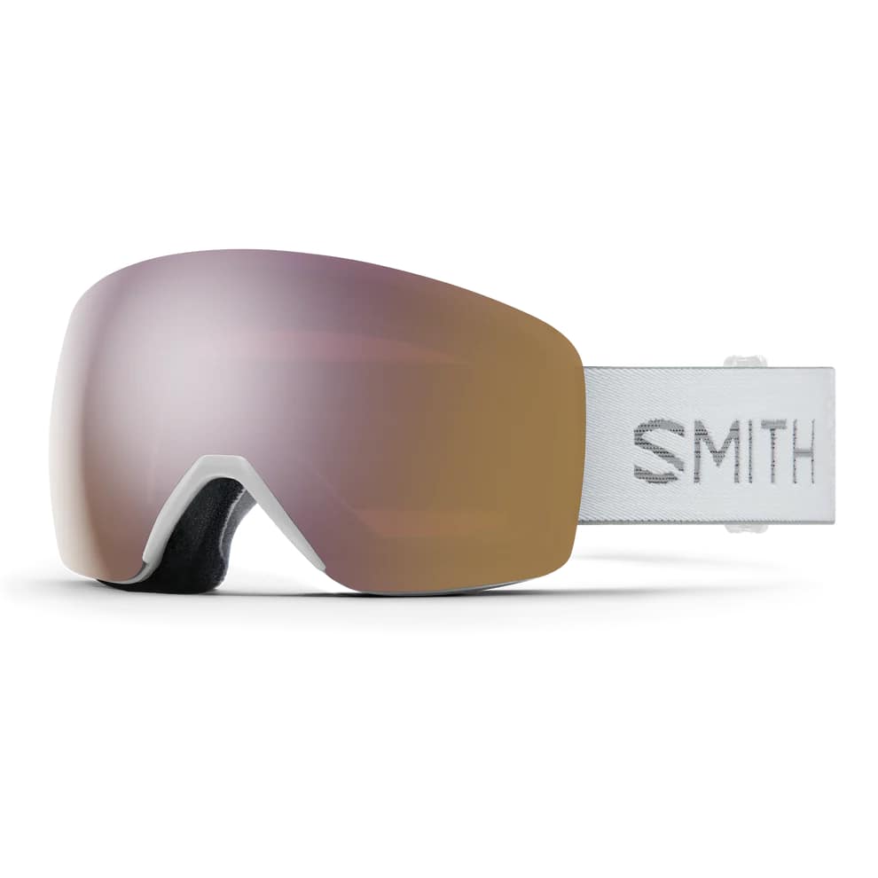 smith skyline goggle-color-white chunky knit || chromapop everyday rose gold mirror