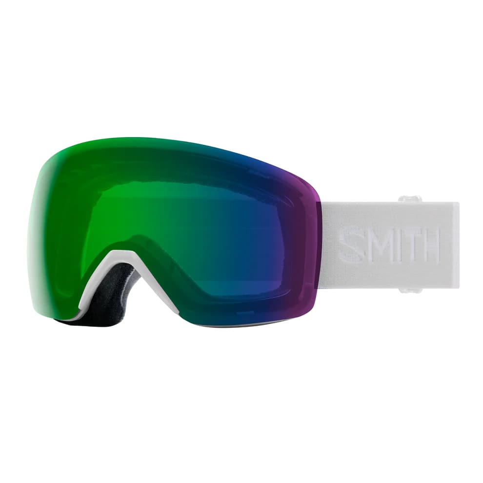 smith skyline goggle-color-white vapor || chromapop everyday green mirror