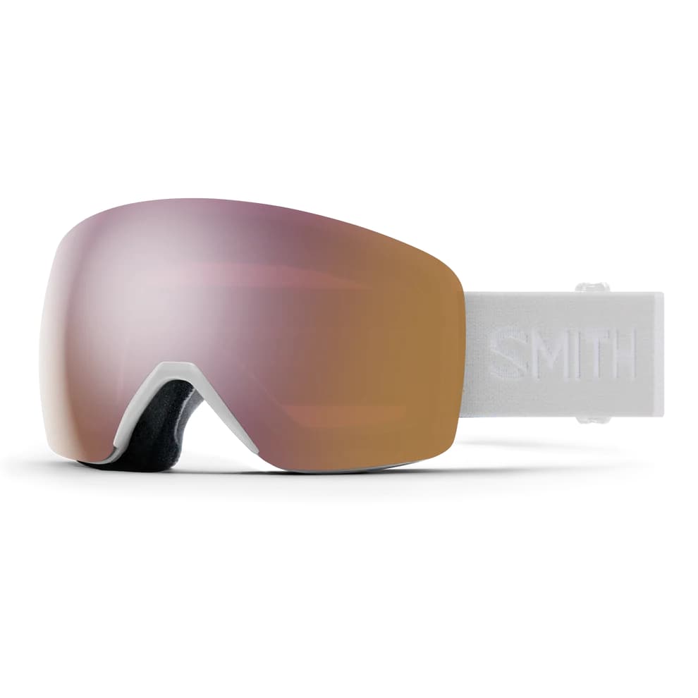 smith skyline goggle-color-white vapor || chromapop everyday rose gold mirror