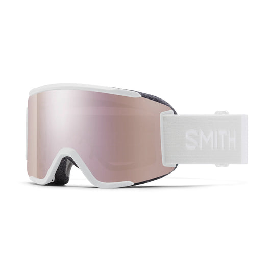 smith squad s goggle-color-white vapor || chromapop everyday rose gold mirror
