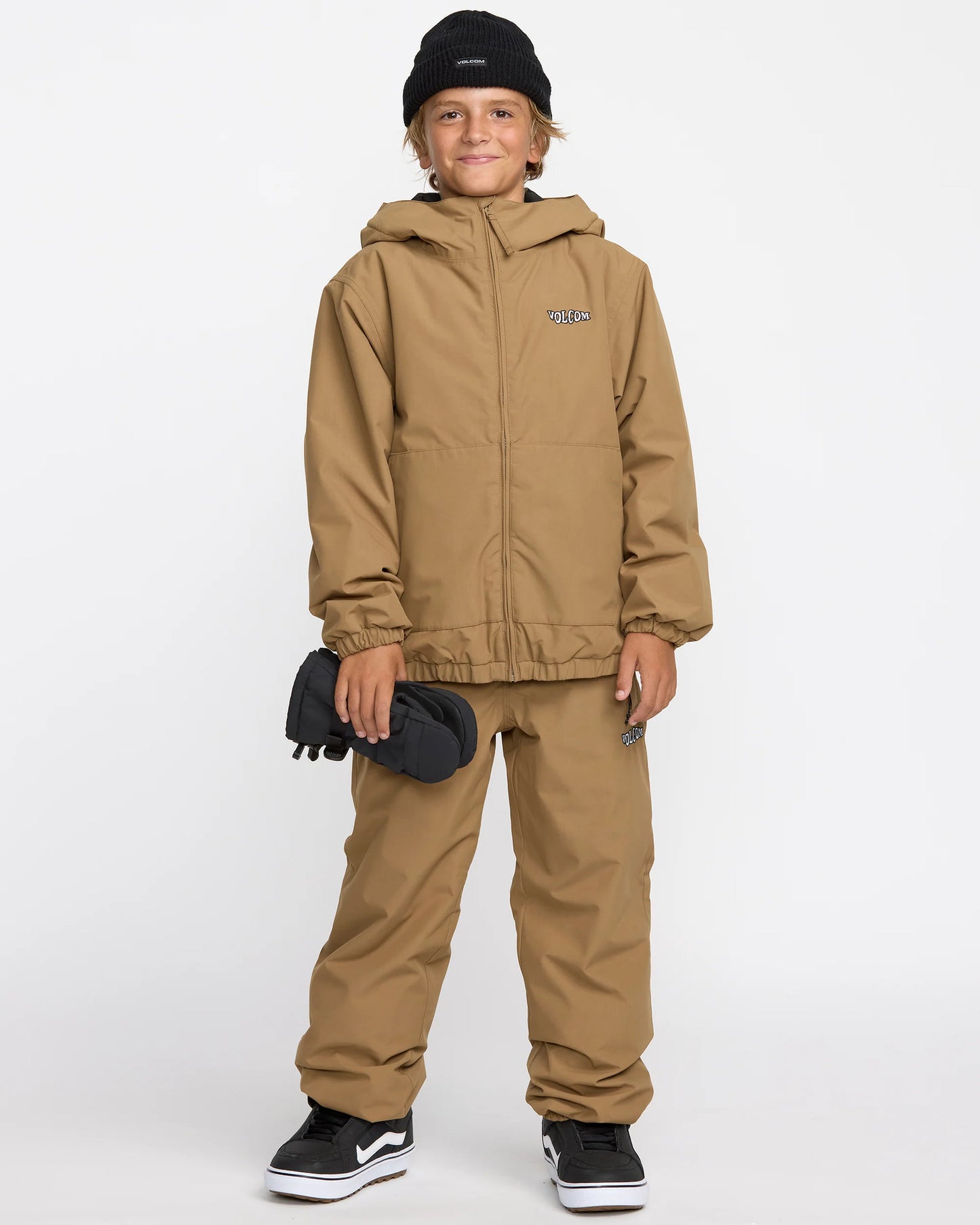 volcom big kids' chaos full zip jacket-color-bronze