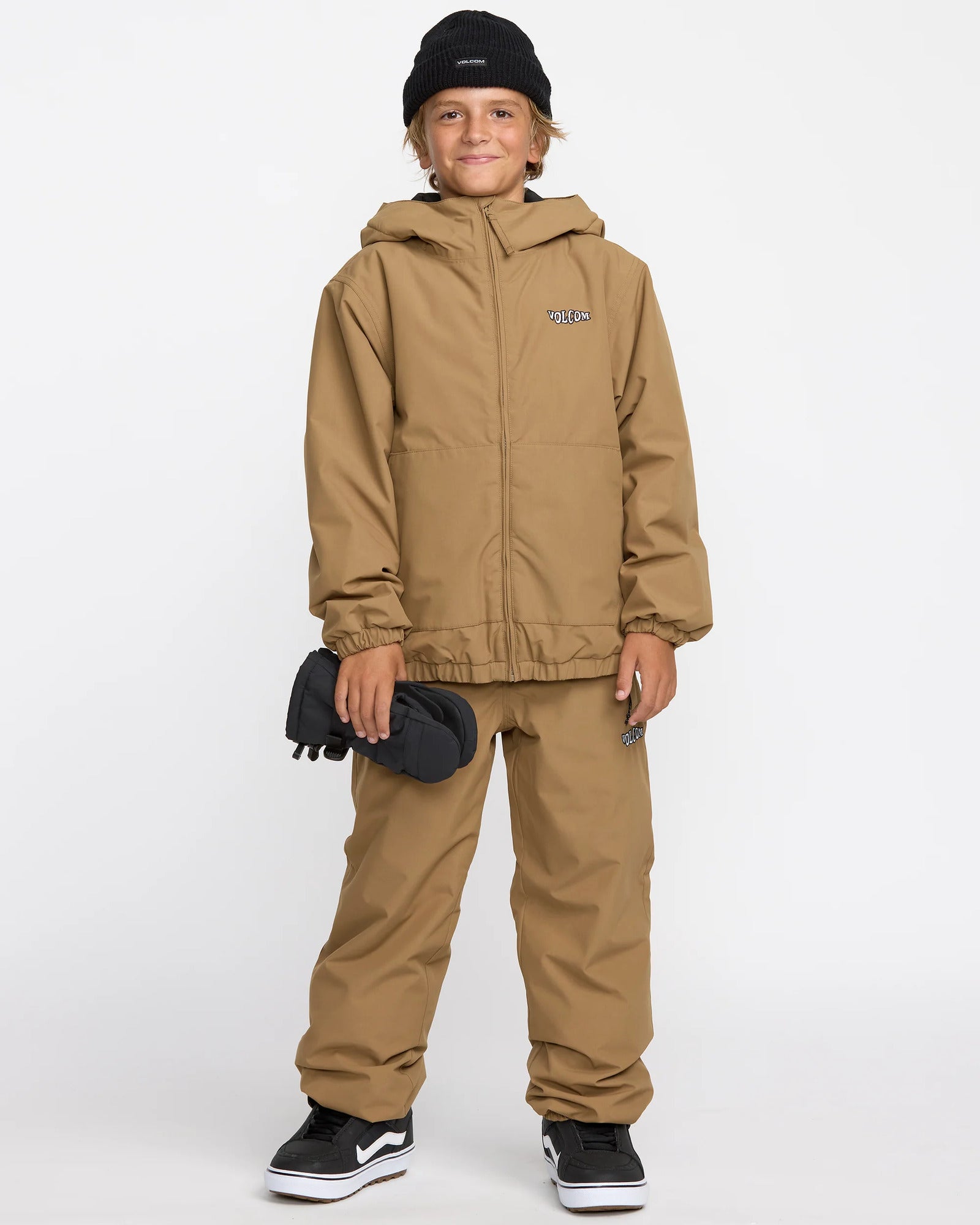 volcom big kids' chaos full zip jacket-color-bronze