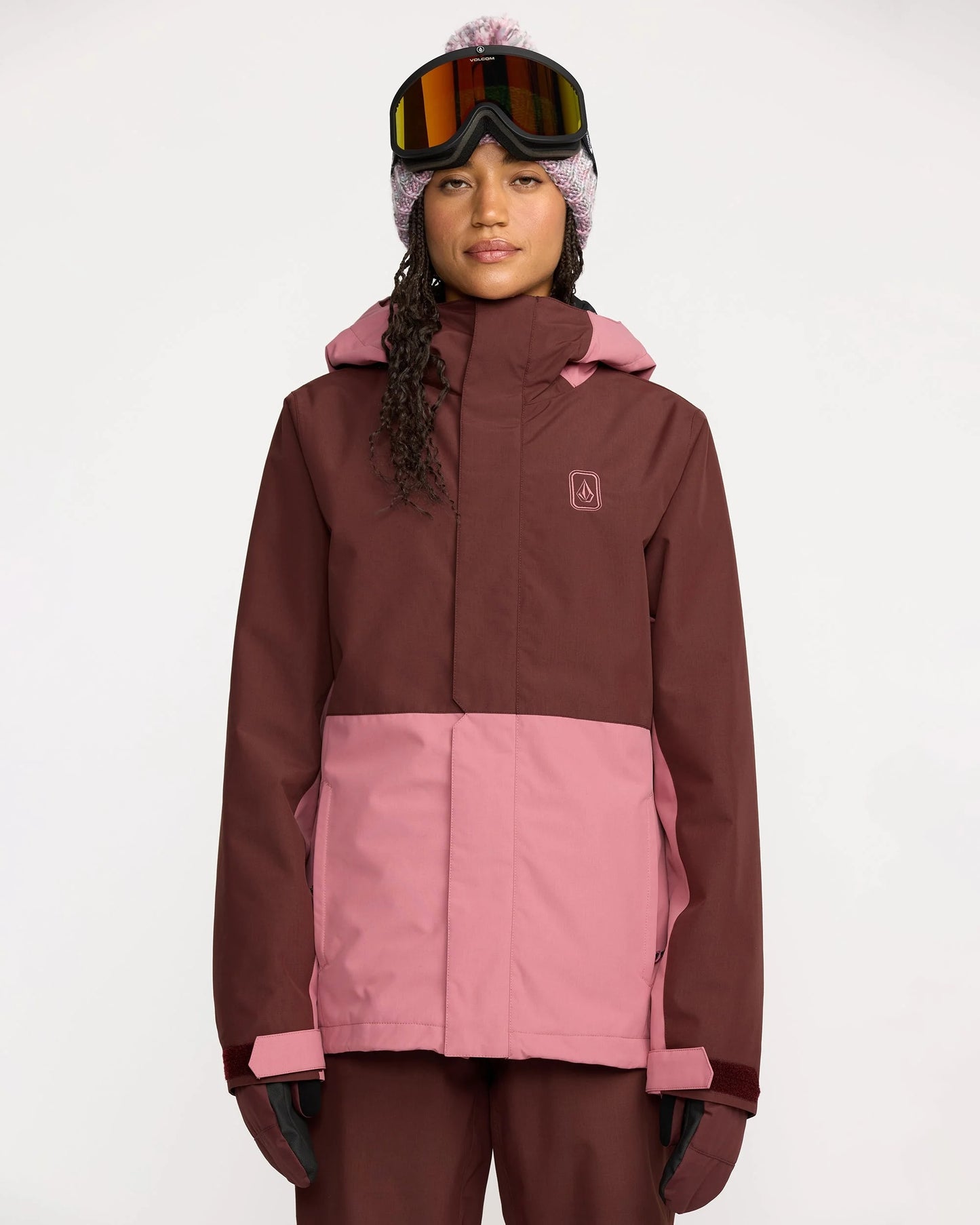 volcom bolt insulated women’s jacket-color-oxblood